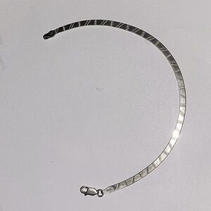 📿Beautiful❣️925 Solid Sterling Silver Bracelet- Etched & Smooth Side📿